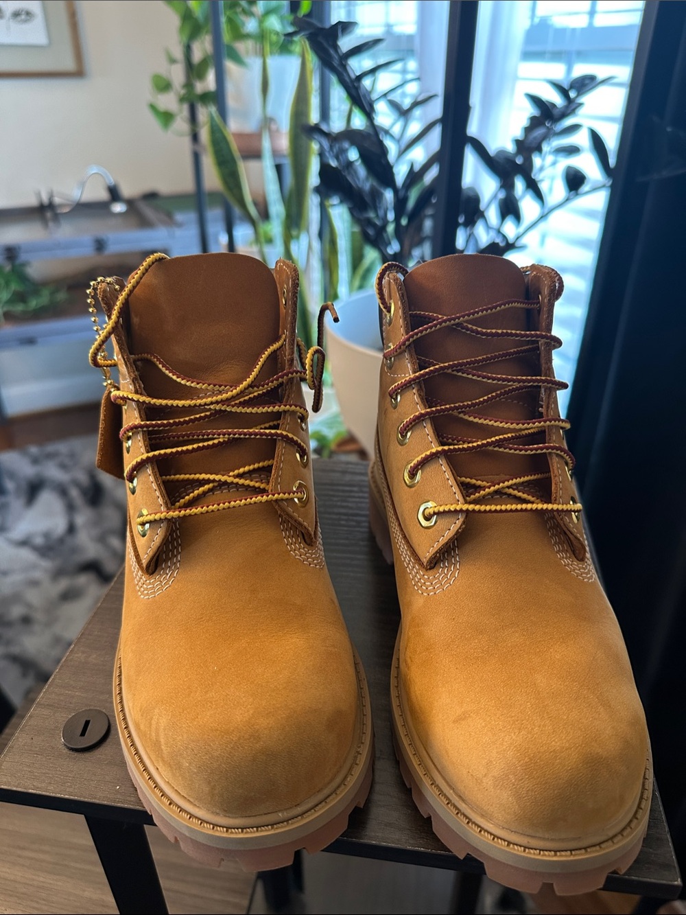 Timberland Boys' Wheat Nubuck Lace-Up Boots
